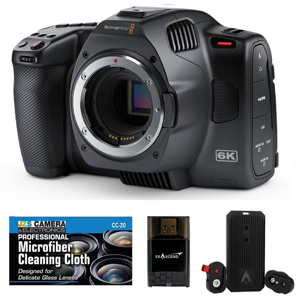 Blackmagic Design Pocket Cinema Camera 6K G2 & Exascend Gecko Portable 2TB SSD with Free SD Card Reader Bundle