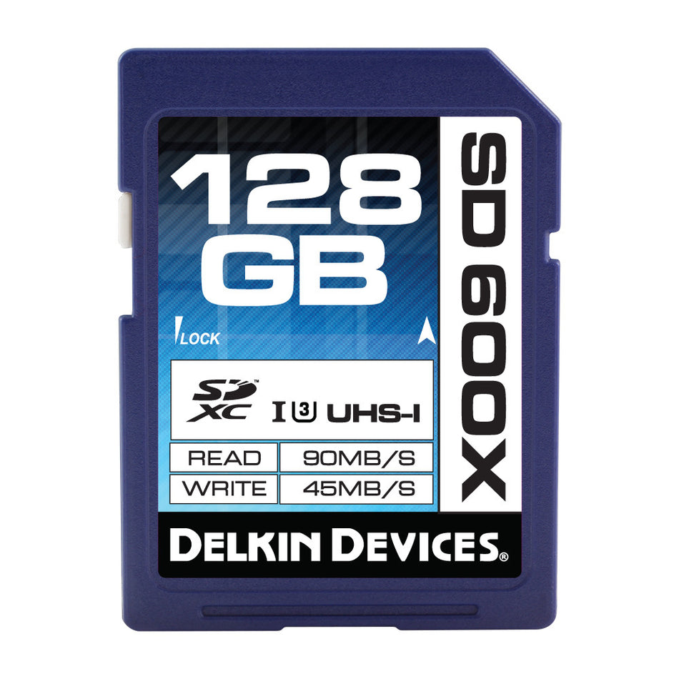 Delkin 128GB SDXC 600X UHS-I (U3) Memory Card