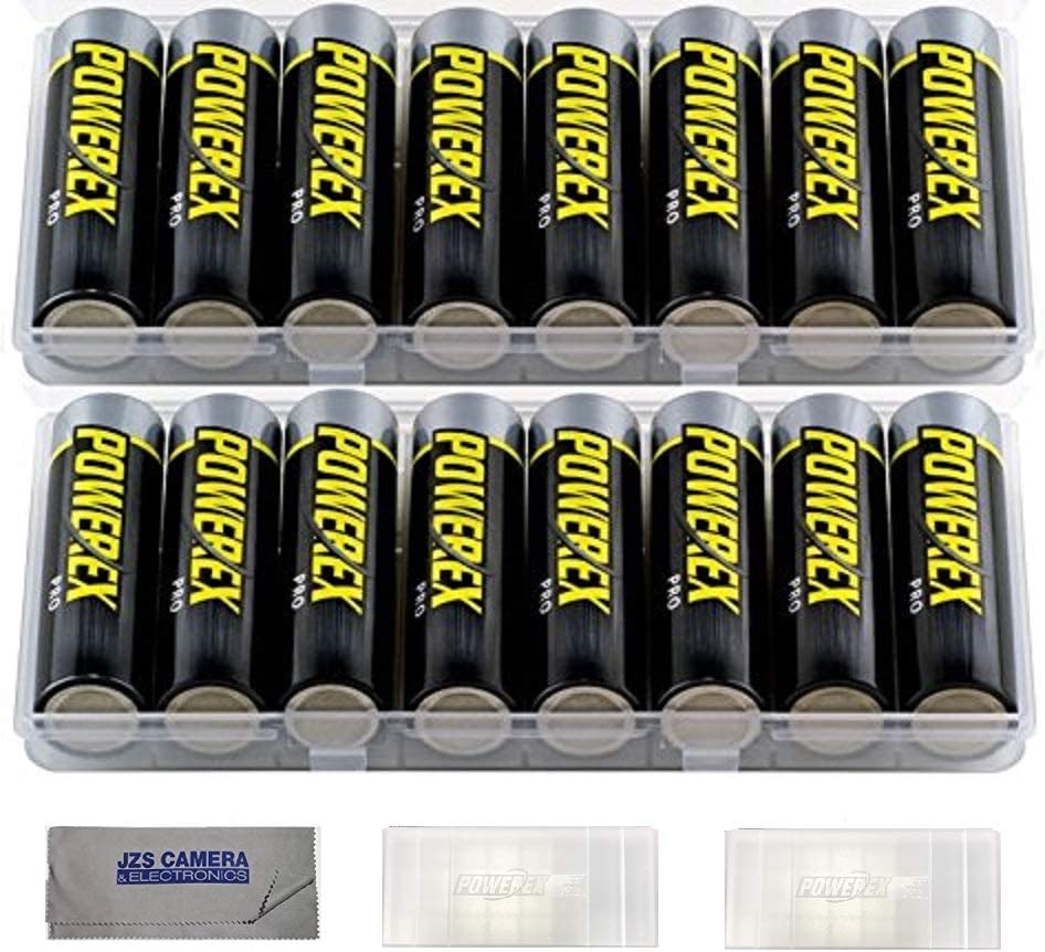 Powerex MH8AAPROBH 2700mAh, 1.2v Pro AA NiMH Batteries (Two 8-Packs w/Case) + 2 AA 8-Pack Holder