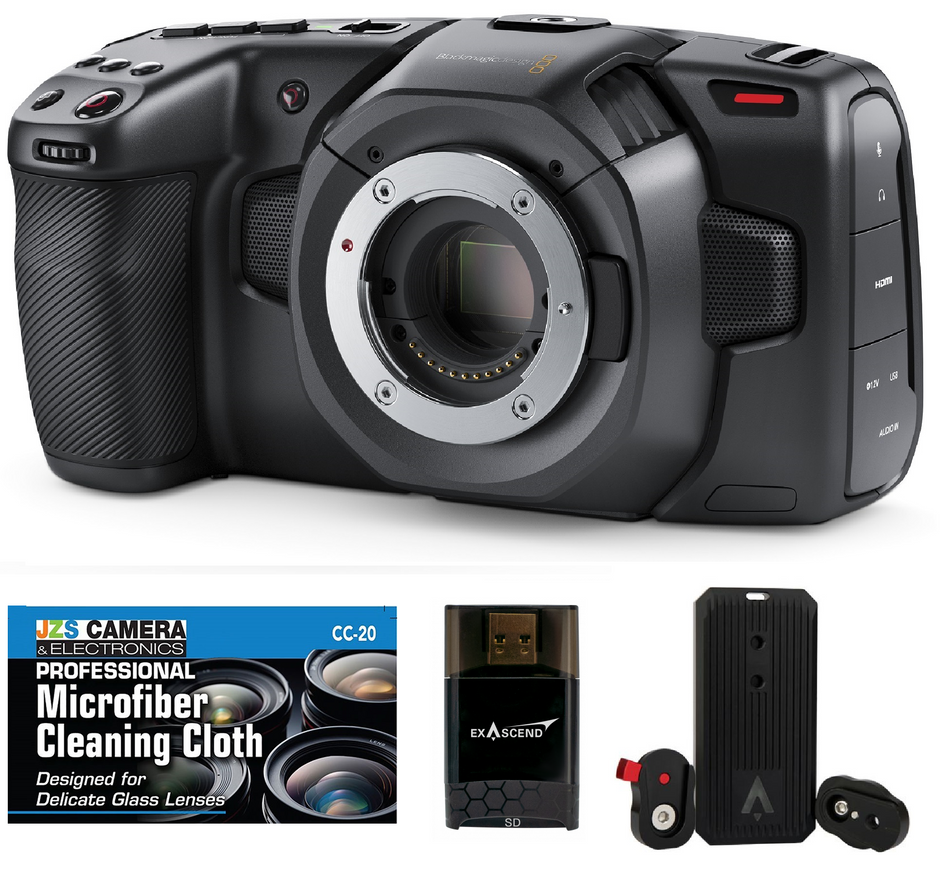 Blackmagic Pocket Cinema Camera 4K & Exascend Gecko Portable 2TB SSD with Free SD Card Reader Bundle