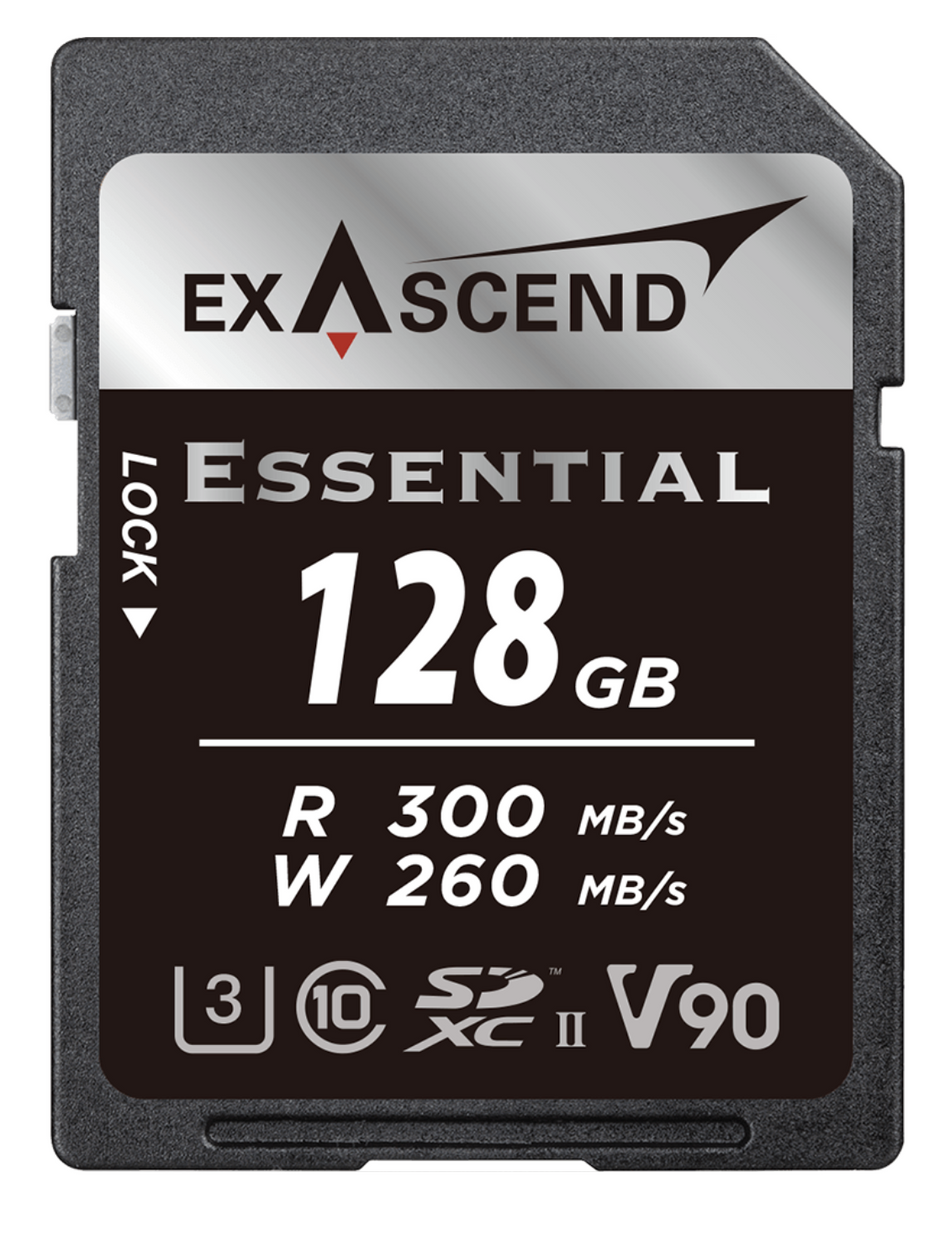 Exascend 128GB Essential SDXC, UHS-II, V90 Memory Card