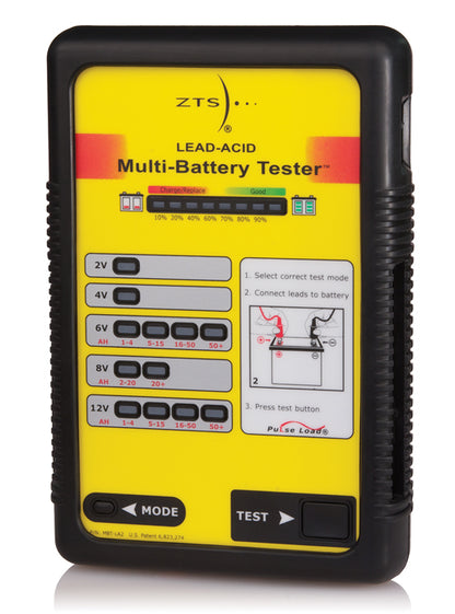ZTS MBT-LA2 Lead Acid Multi-Battery Tester Clip-Type Test Leads & K-MBTLA2 Accessory Kit and Cloth