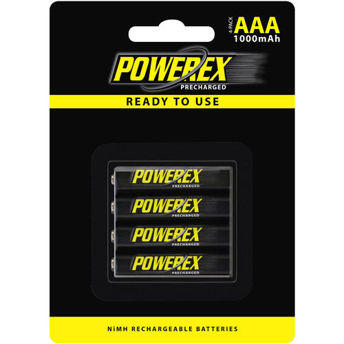 Powerex Precharged Rechargeable AAA Batteries [1000mAh] (4 Pack)