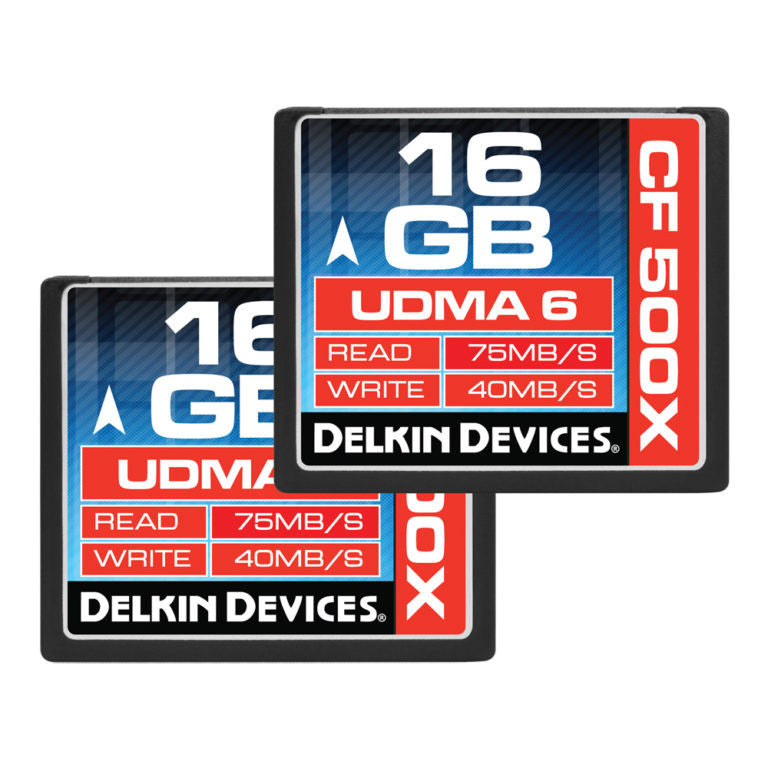 Delkin 16GB CF 500X UDMA 6 Memory Card (2 Pack)