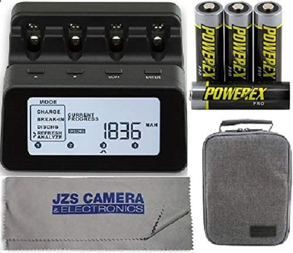 Powerex C9000PRO Charger with 4 AA 2700mAh NiMH Batteries + Powerex Bag & Cloth