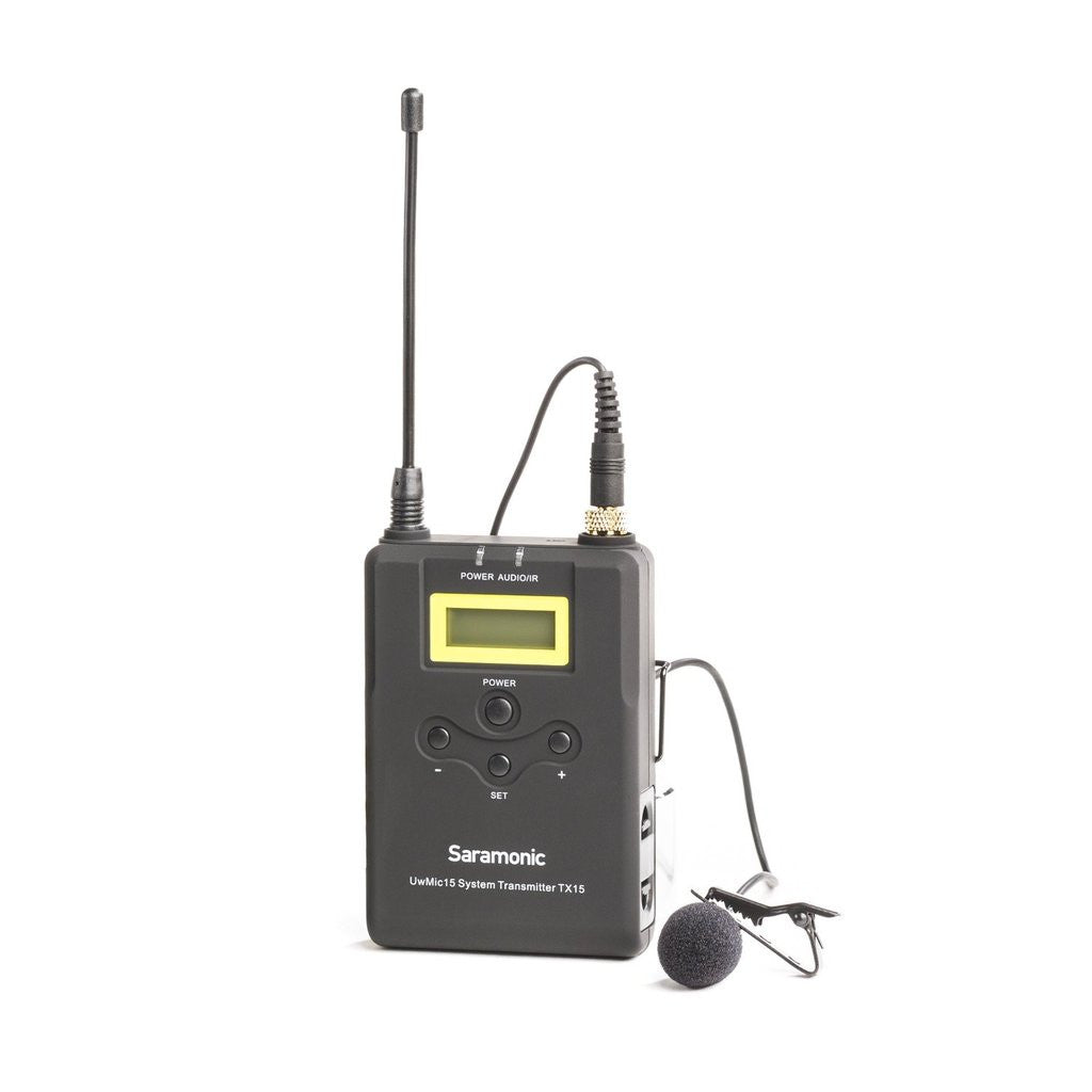 Saramonic SR-RX15+SR-TX15 UWMIC15 16-Channel Digital UHF Wireless Lavalier Microphone System
