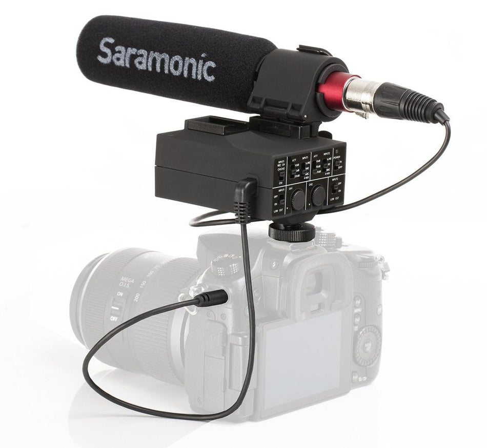 Saramonic SR-MixMic Shotgun Microphone with Integrated 2-Channel XLR Audio Adapter for DSLR Cameras & Camcorders
