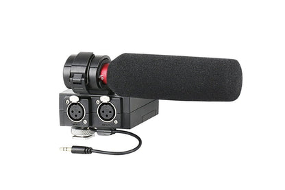 Saramonic SR-MixMic Shotgun Microphone with Integrated 2-Channel XLR Audio Adapter for DSLR Cameras & Camcorders