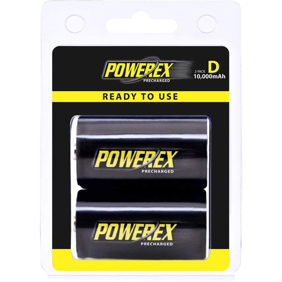 Powerex Precharged Rechargeable D Batteries [10,000 mAh] (2 Pack)