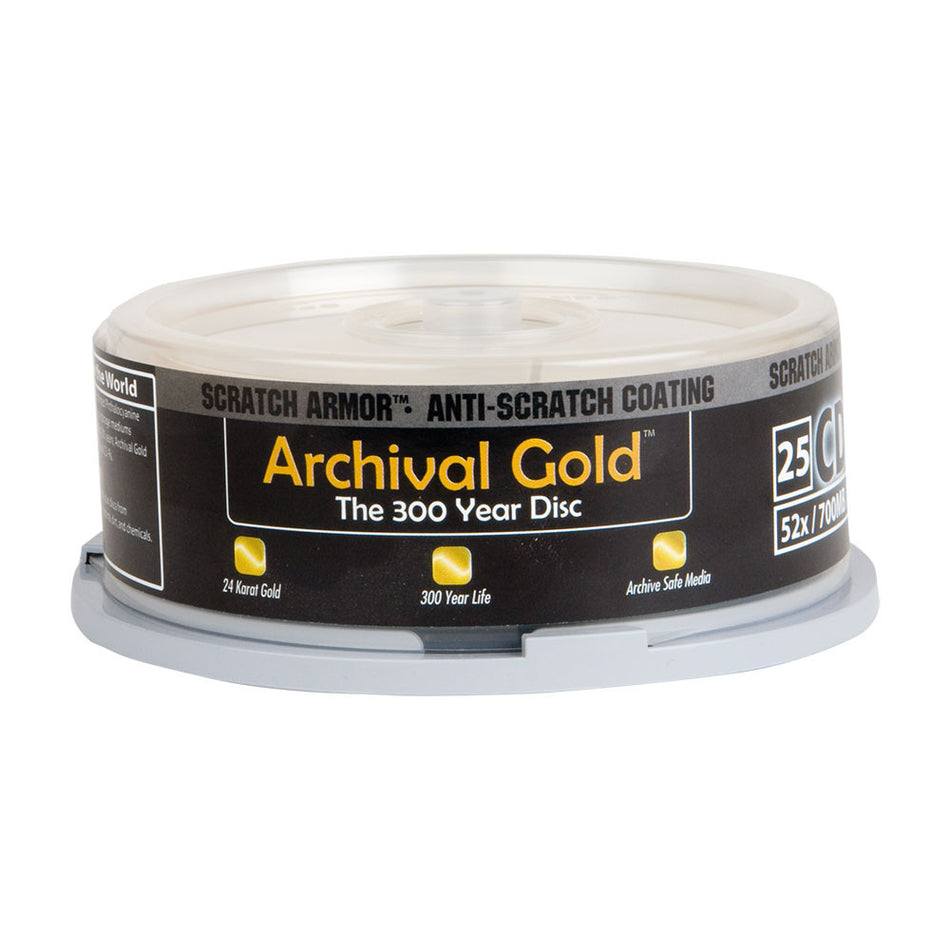 Delkin Archival Gold CD-R “300 Year Disc” with Scratch Armor Surface (25pc Spindle)