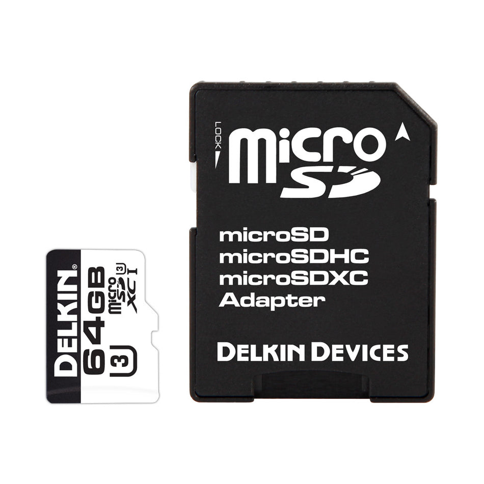 Delkin microSDHC 660X UHS-I (U3) Memory Card with SD Adapter [Two Capacity Options]