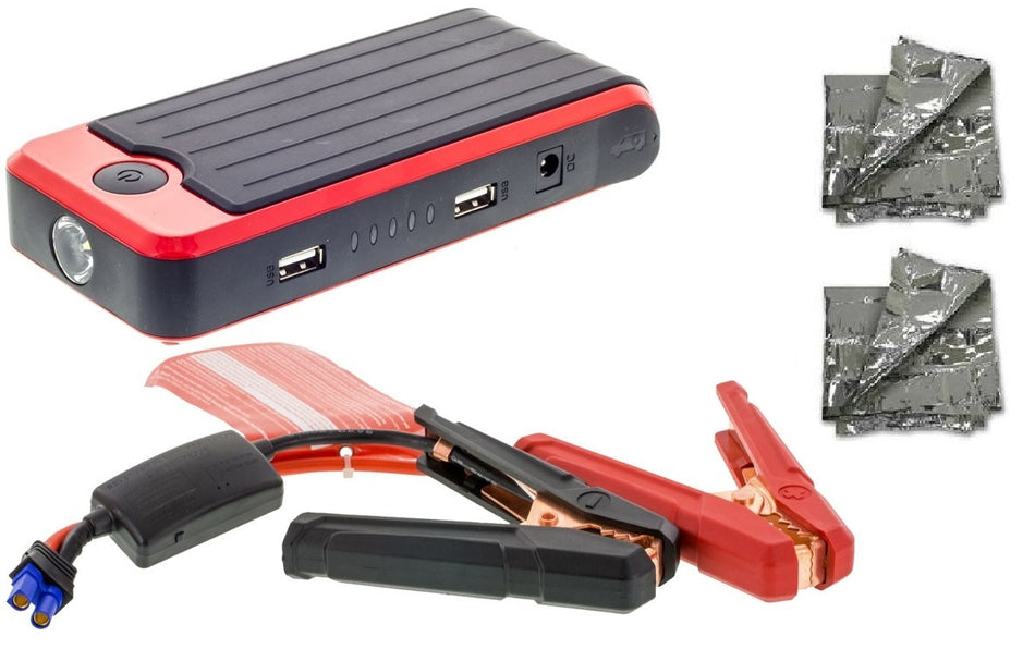 Powerall XL-2 PROFESSIONAL Jump-Starter Power-Bank 16000mAh/600amps Kit with 2 Emergency Foil Blankets