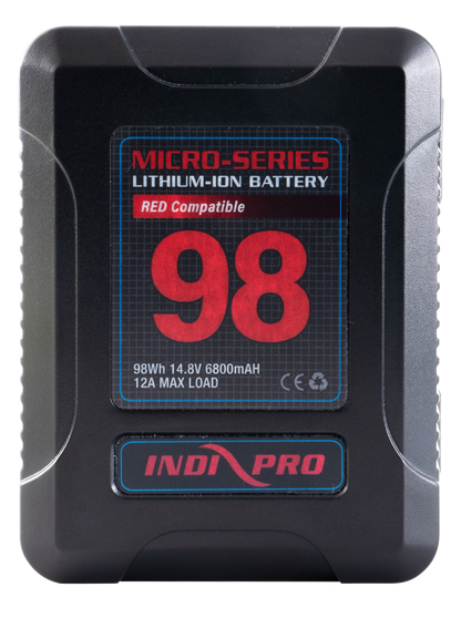 IndiPro Tools RDM98S Micro-Series 98Wh V-Mount Li-Ion Battery (RED Compatible)