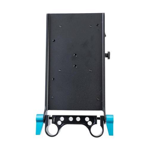 Indipro Tools VMPLMO V-Mount Battery Plate with Multiple Output Ports and 15mm Rod Adapter