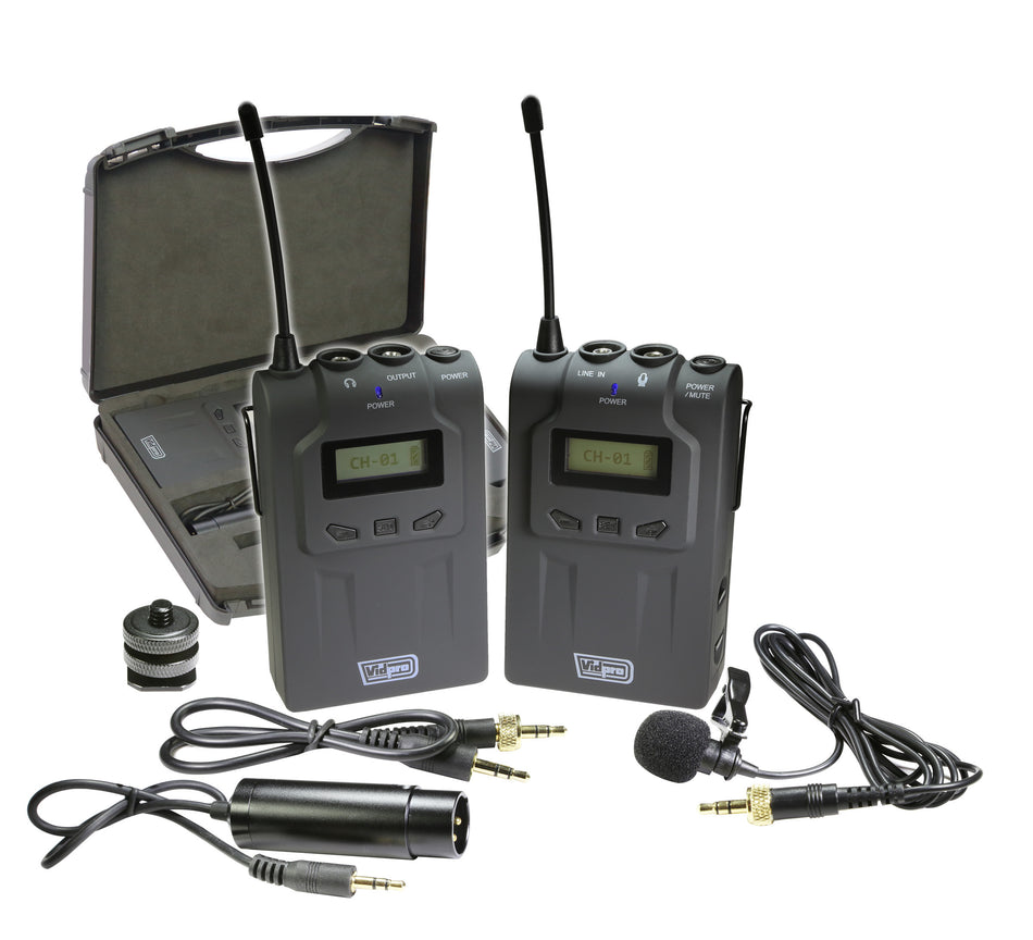 Vidpro XM-W4 Professional Wireless Lavalier Microphone System