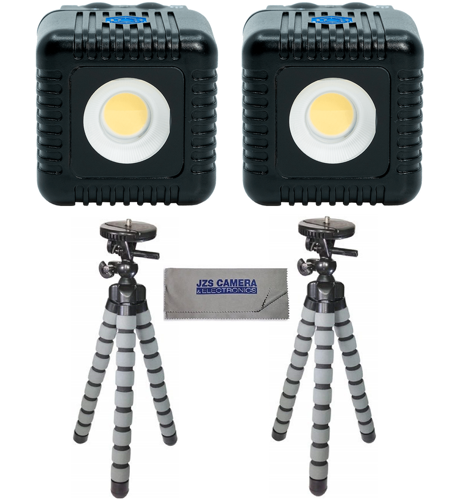 Lume Cube 2.0 LED Light (2-Pack) + Vidpro GP14 Flexible Compact Tripod (2-Pack) & Cleaning Cloth