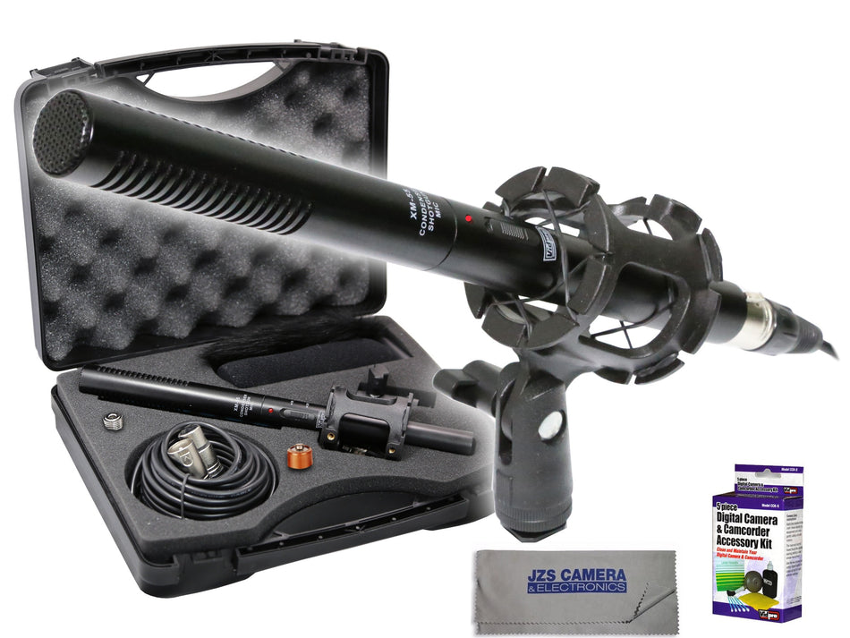 Vidpro XM-55 Shotgun Microphone Kit with Lens Cleaning Set & Microfiber Cloth